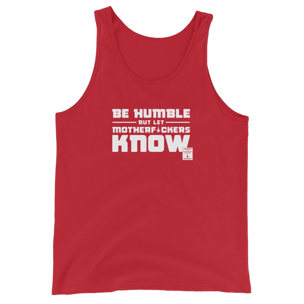 BE HUMBLE (MOON WHITE) Tank Top Embattled Clothing Red XS 