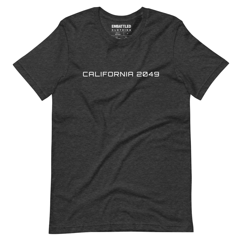 CALIFORNIA 2049 t-shirt Embattled Clothing Dark Grey Heather XS 