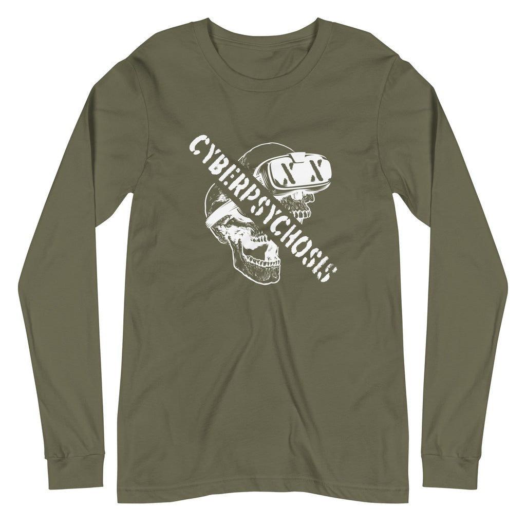 Cyberpsychosis Long Sleeve Tee Embattled Clothing Military Green XS 