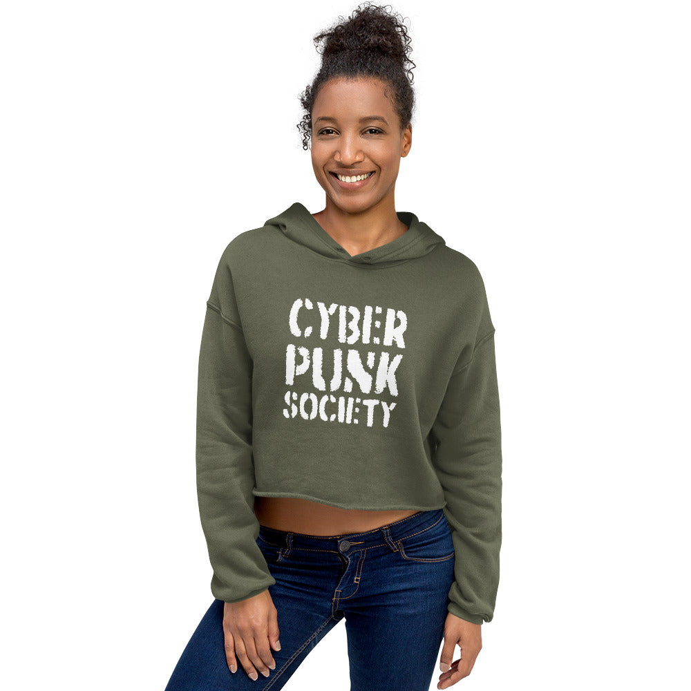 CYBERPUNK SOCIETY 2.0 Crop Hoodie Embattled Clothing 