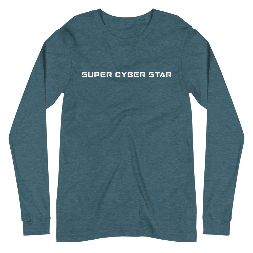 CYBERSPACE FAMOUS Long Sleeve Tee Embattled Clothing Heather Deep Teal XS 