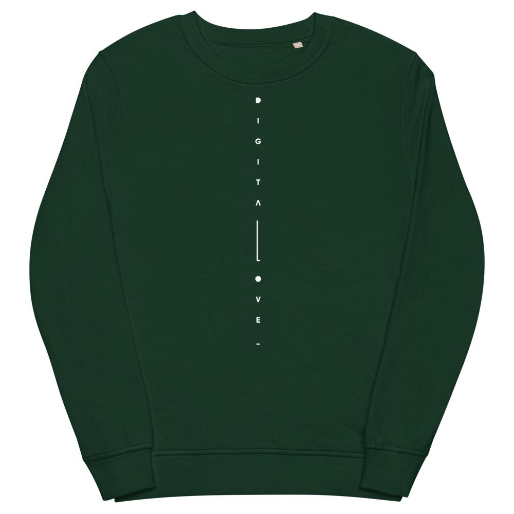 DIGITAL LOVE MATRIX organic sweatshirt Embattled Clothing Bottle Green S 