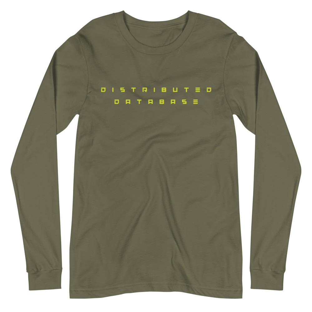 Distributed Database Long Sleeve Tee Embattled Clothing Military Green XS 