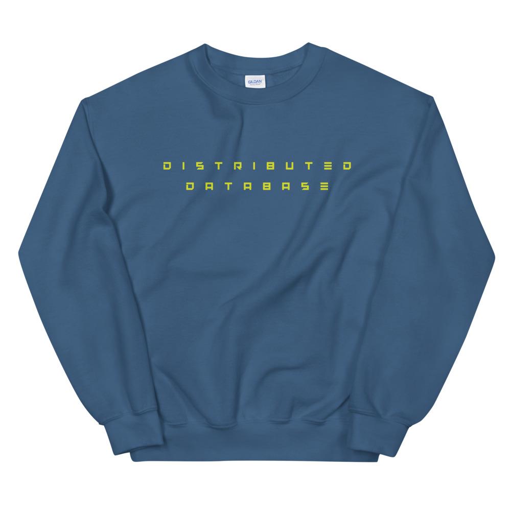 Distributed Database Sweatshirt Embattled Clothing Indigo Blue S 