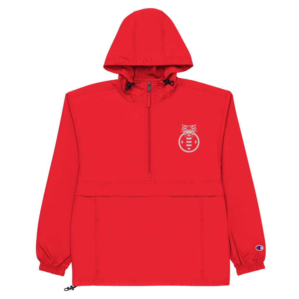 EC WARRIOR SPIRIT X Champion Embroidered Packable Jacket Embattled Clothing Scarlet S 