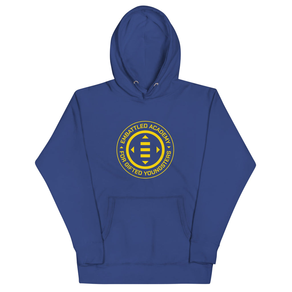 EMBATTLED ACADEMY FOR GIFTED YOUNGSTERS Hoodie Embattled Clothing Team Royal S 