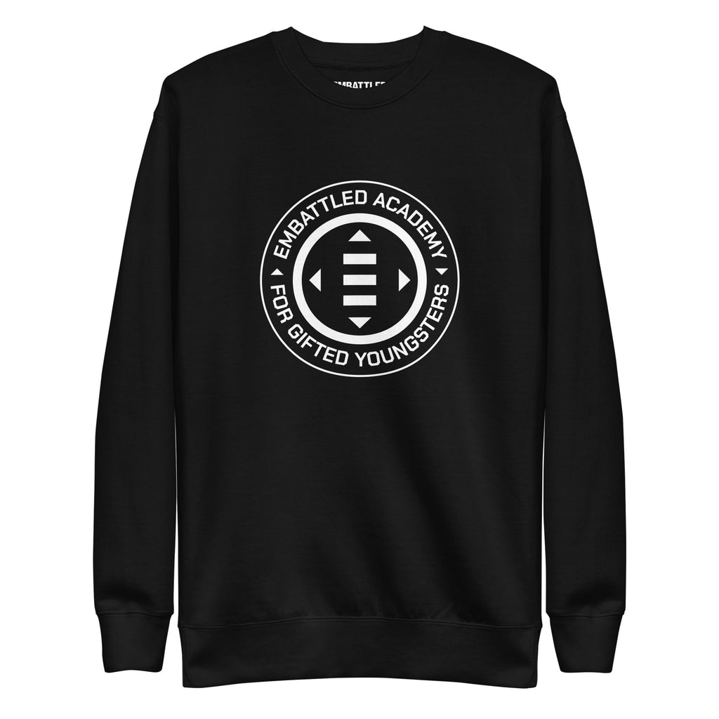 EMBATTLED ACADEMY FOR GIFTED YOUNGSTERS Premium Sweatshirt Embattled Clothing Black S 
