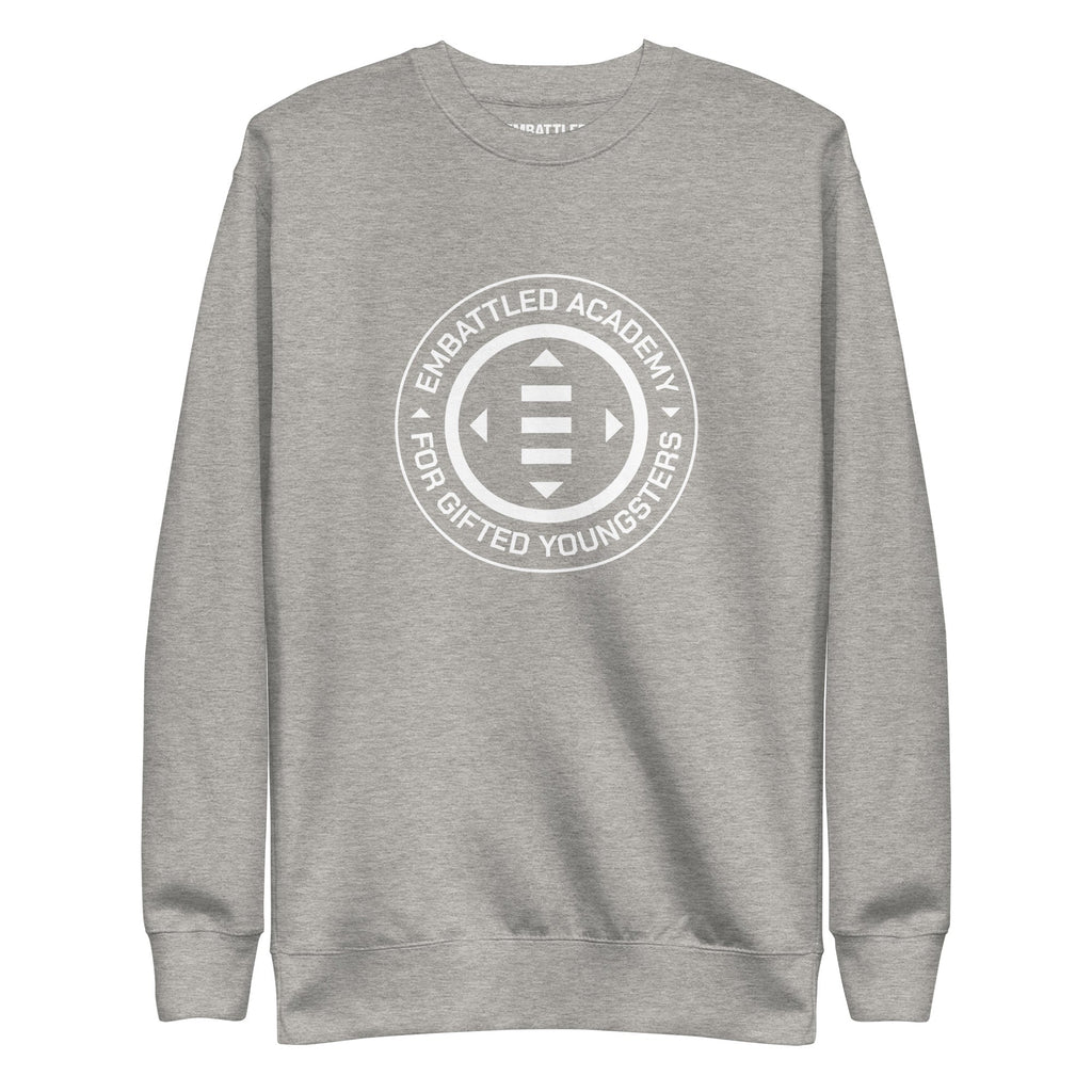 EMBATTLED ACADEMY FOR GIFTED YOUNGSTERS Premium Sweatshirt Embattled Clothing Carbon Grey S 