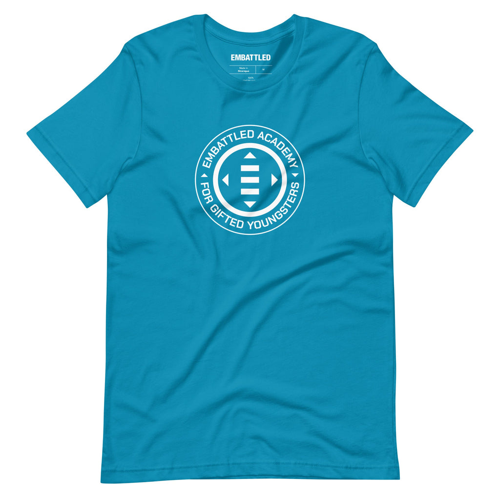 Embattled Academy for Gifted Youngsters t-shirt Embattled Clothing Aqua S 