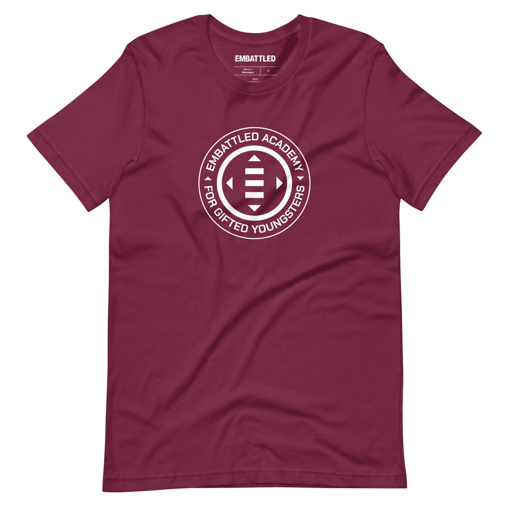 Embattled Academy for Gifted Youngsters t-shirt Embattled Clothing Maroon XS 