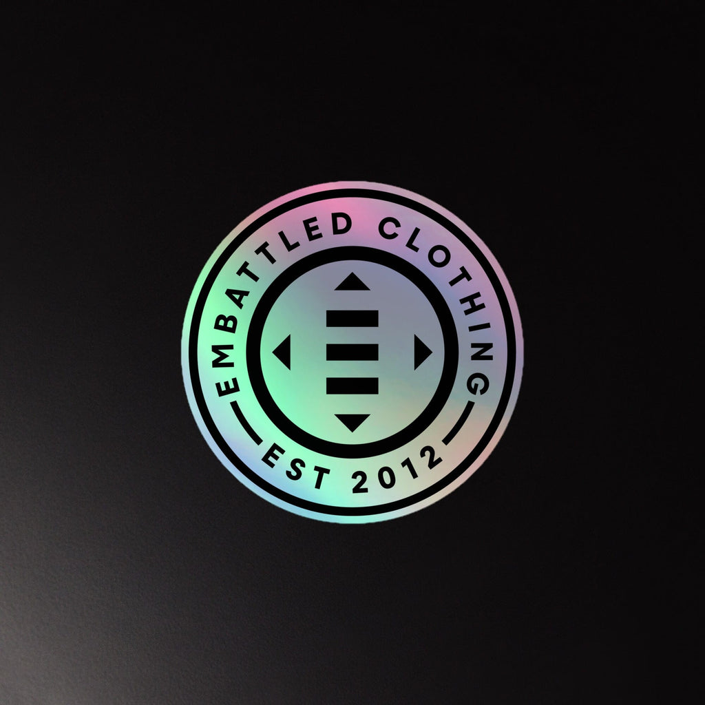 EMBATTLED CLOTHING EST 2012 Holographic stickers Embattled Clothing 5.5″×5.5″ 