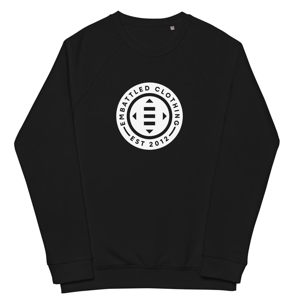 EMBATTLED CLOTHING EST 2012 organic raglan sweatshirt Embattled Clothing Black XS 