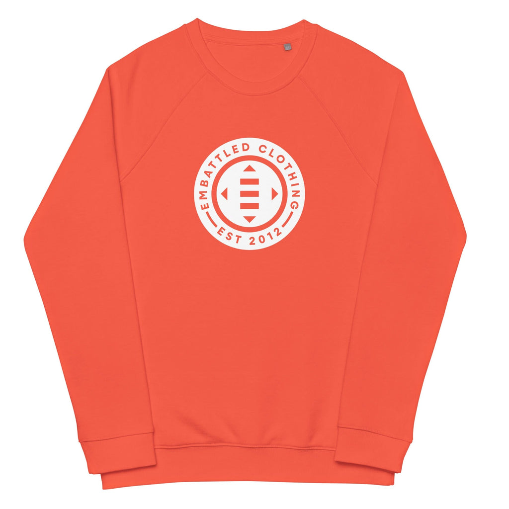 EMBATTLED CLOTHING EST 2012 organic raglan sweatshirt Embattled Clothing Burnt Orange XS 