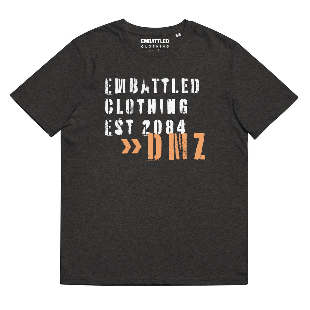 EMBATTLED CLOTHING EST 2084 - NO MORE WAR organic cotton t-shirt Embattled Clothing Dark Heather Grey S 
