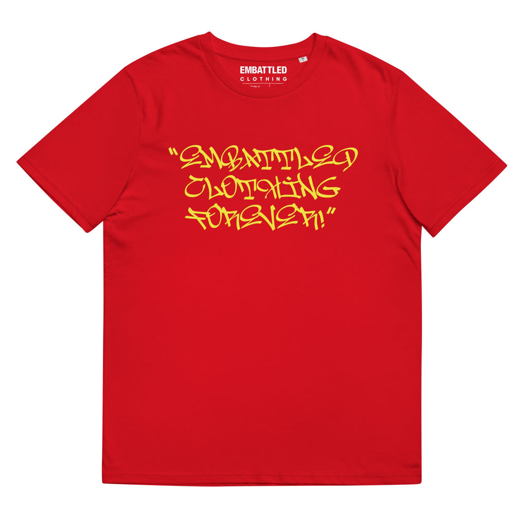 EMBATTLED CLOTHING FOREVER GRAFFITI organic cotton t-shirt Embattled Clothing Red S 