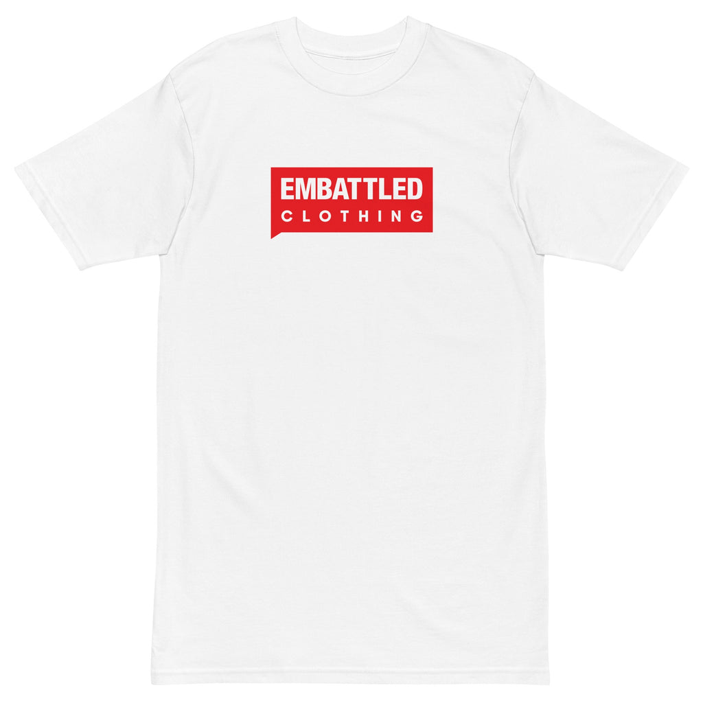 EMBATTLED CLOTHING RED BAND Men’s premium heavyweight tee Embattled Clothing White S 