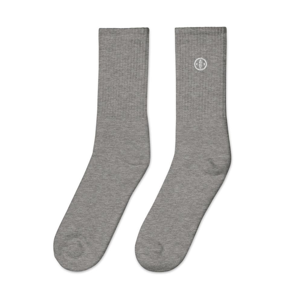 Embattled Icon Embroidered socks Embattled Clothing Heather Grey S/M 