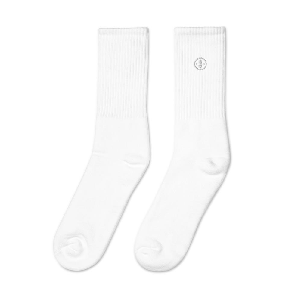 Embattled Icon Embroidered socks Embattled Clothing White S/M 