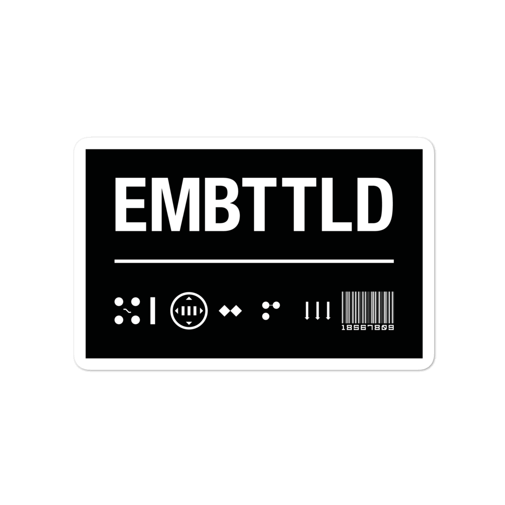 EMBATTLED ID Black Bubble-free stickers Embattled Clothing 4x4 