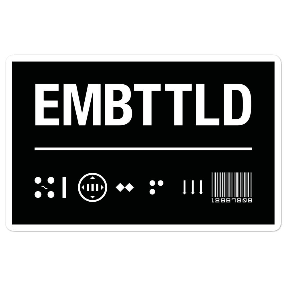 EMBATTLED ID Black Bubble-free stickers Embattled Clothing 5.5x5.5 