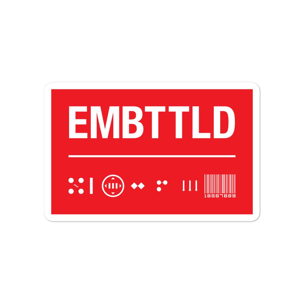 EMBATTLED ID Red Bubble-free stickers Embattled Clothing 4x4 