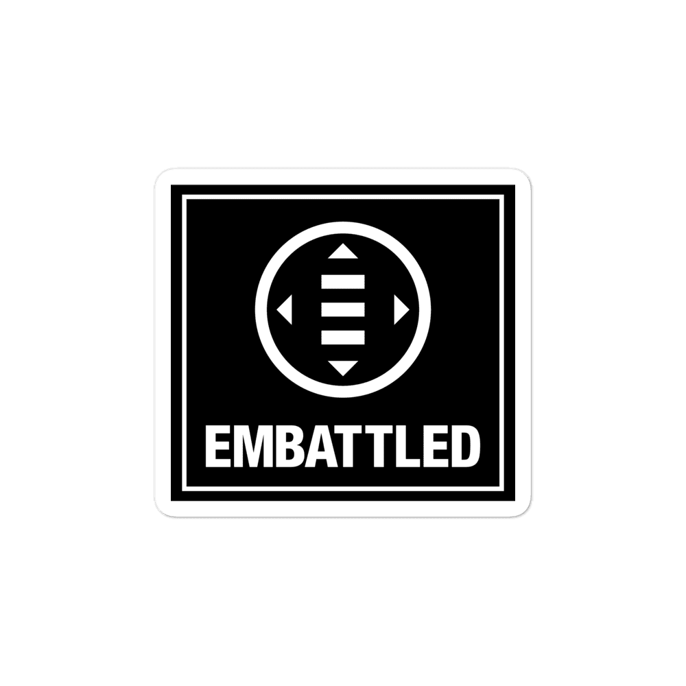 EMBATTLED LOGOMARK Bubble-free stickers Embattled Clothing 3x3 