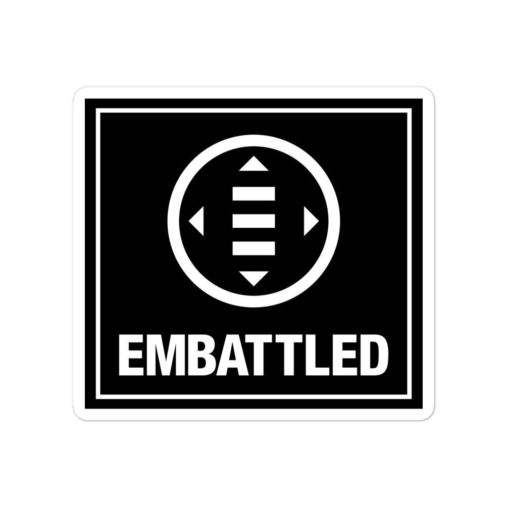 EMBATTLED LOGOMARK Bubble-free stickers Embattled Clothing 4x4 