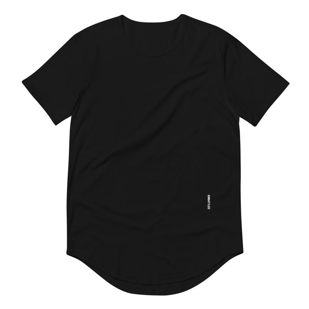 EMBATTLED TYPOGRAPHY 5600C Men's Curved Hem T-Shirt Embattled Clothing Black S 