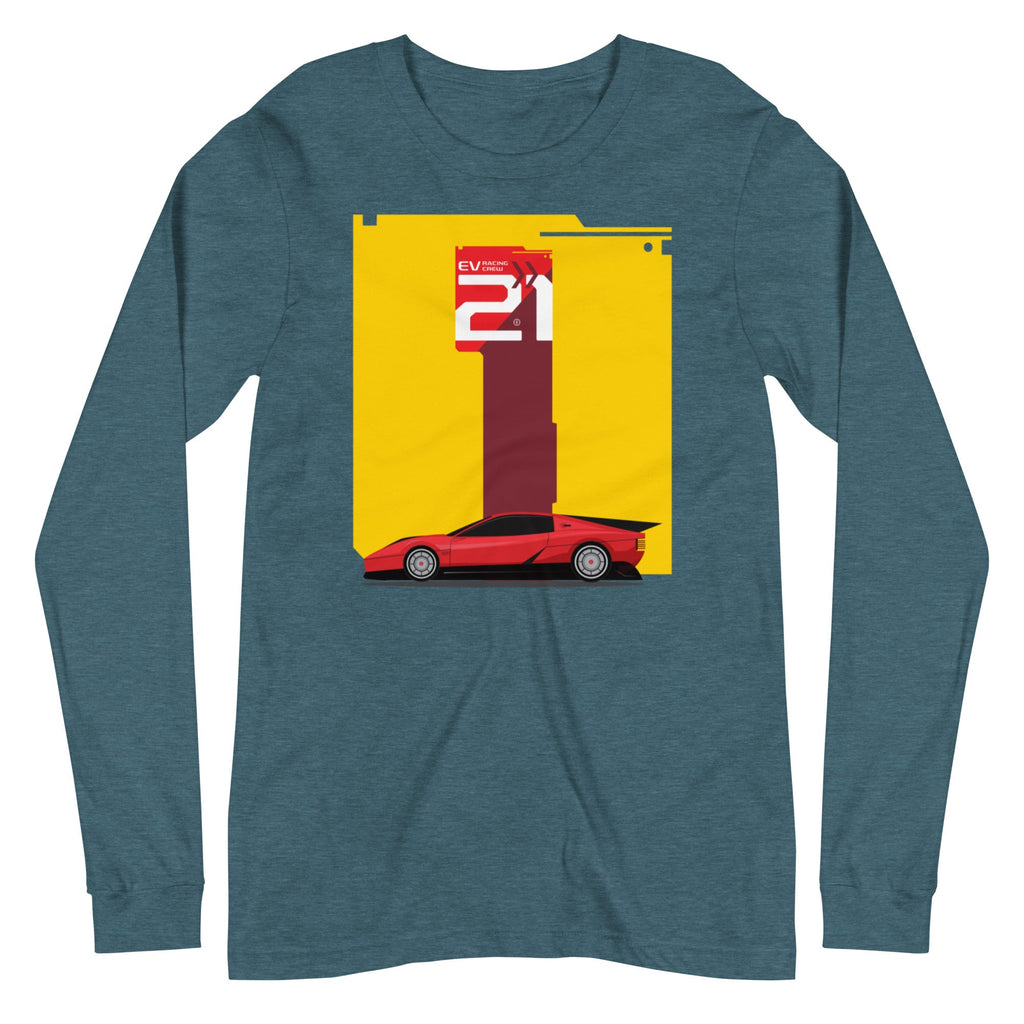 EV RACING CREW- TRACK ATTACK 2.0 Long Sleeve Tee Embattled Clothing Heather Deep Teal XS 
