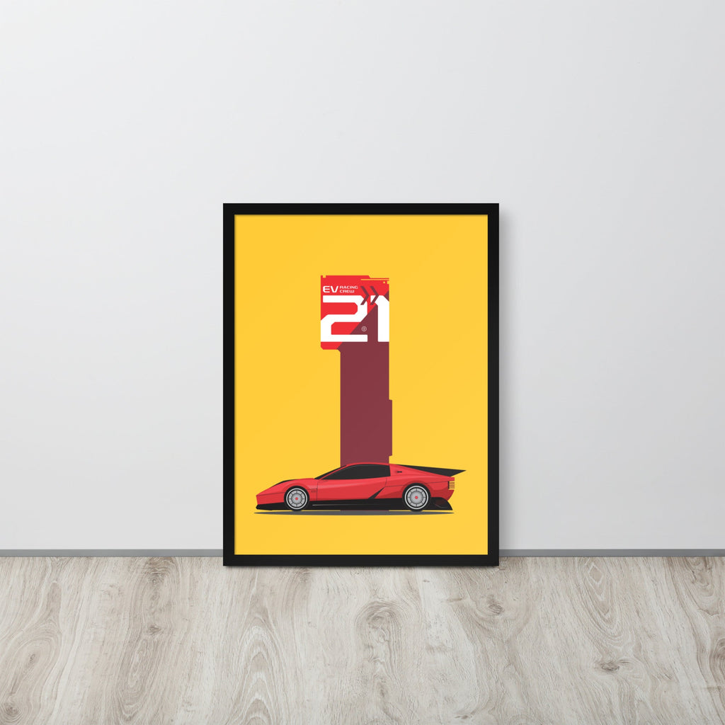 EV RACING CREW- TRACK ATTACK 3.0 Framed poster Embattled Clothing 18″×24″ 
