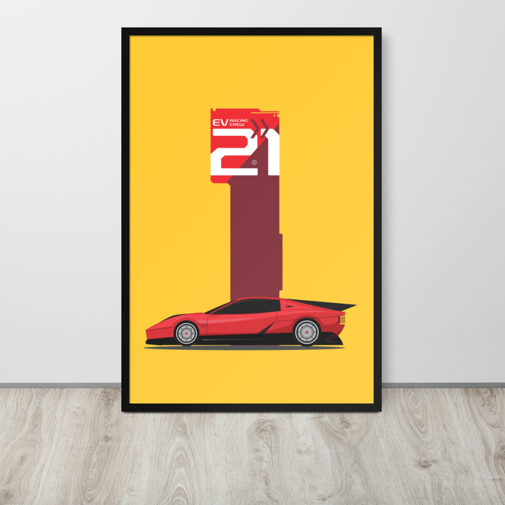 EV RACING CREW- TRACK ATTACK 3.0 Framed poster Embattled Clothing 24″×36″ 
