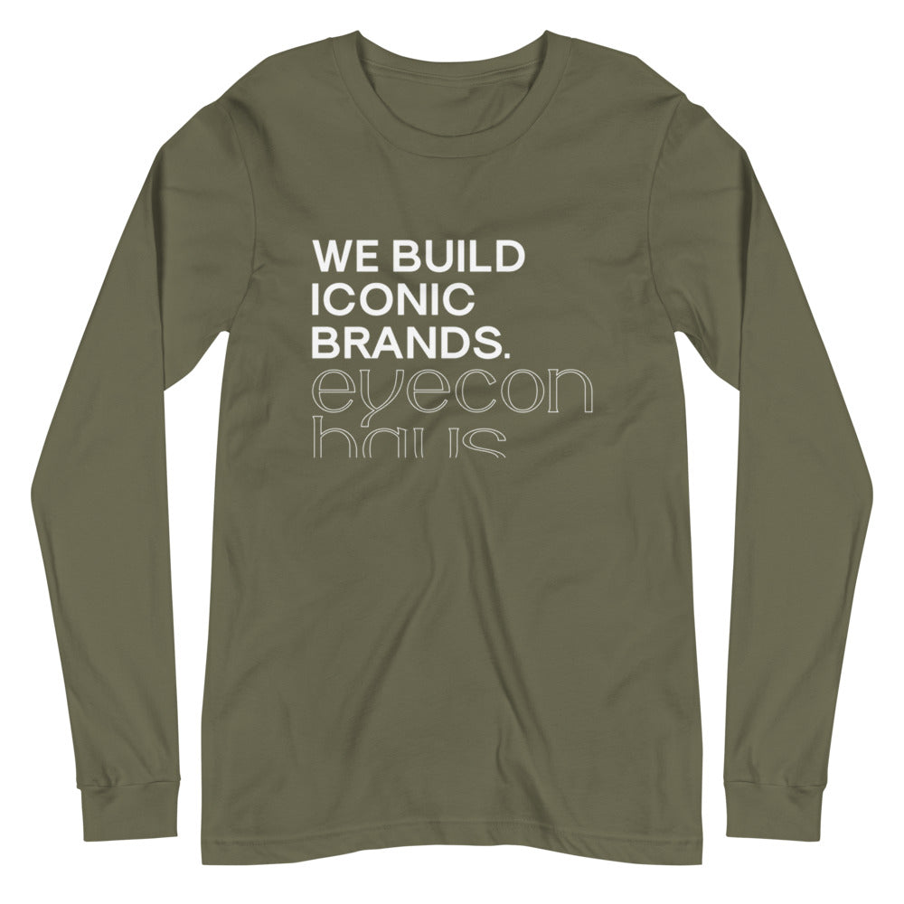 eyeconhaus - We Build Iconic Brands Minimalist Unisex Long Sleeve Tee Embattled Clothing Military Green XS 
