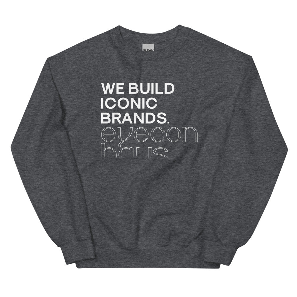 eyeconhaus - We Build Iconic Brands Minimalist Unisex Sweatshirt Embattled Clothing Dark Heather S 