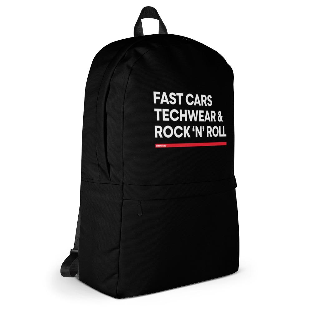 FAST CARS TECHWEAR & ROCK N ROLL Backpack Embattled Clothing 
