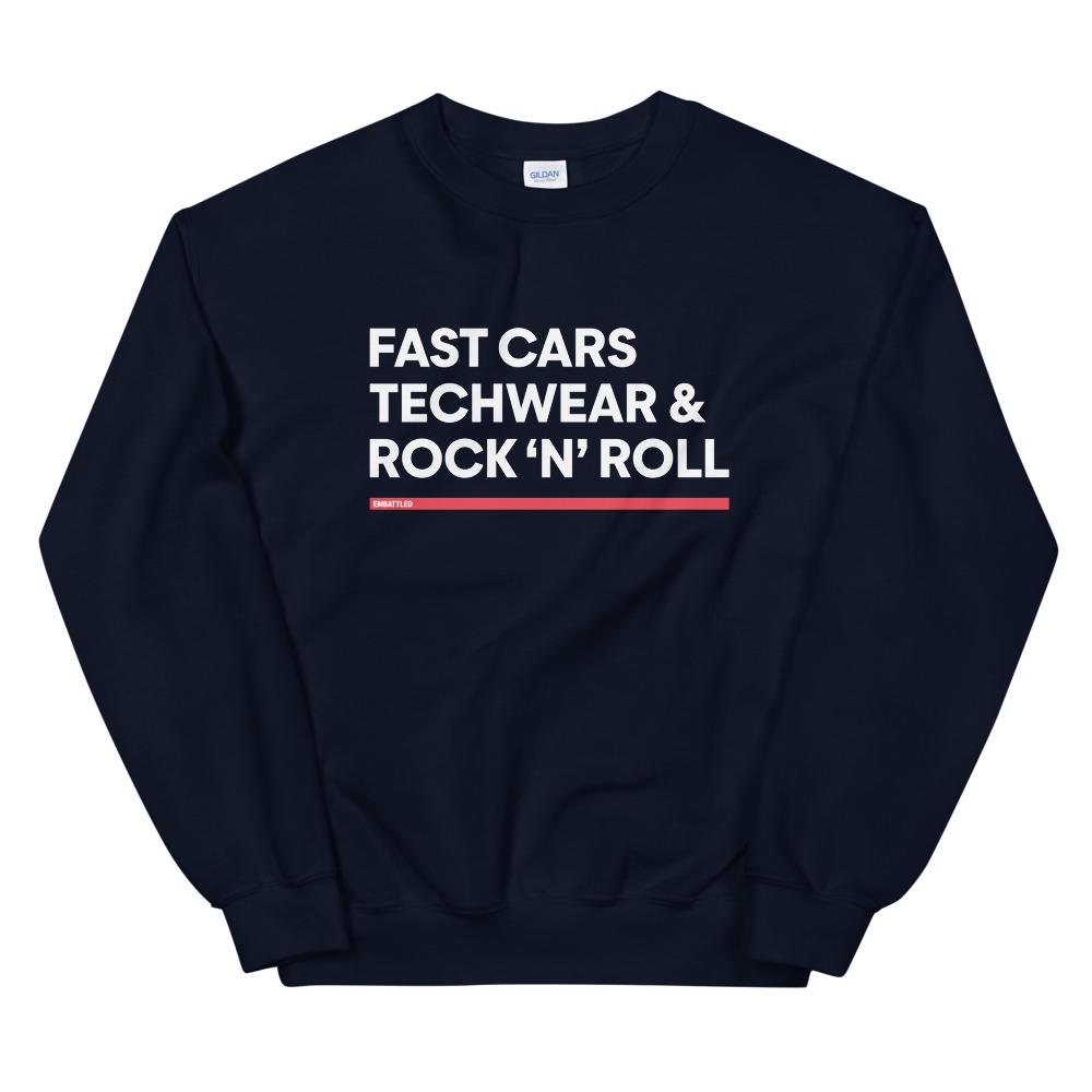FAST CARS TECHWEAR & ROCK N ROLL Sweatshirt Embattled Clothing Navy S 