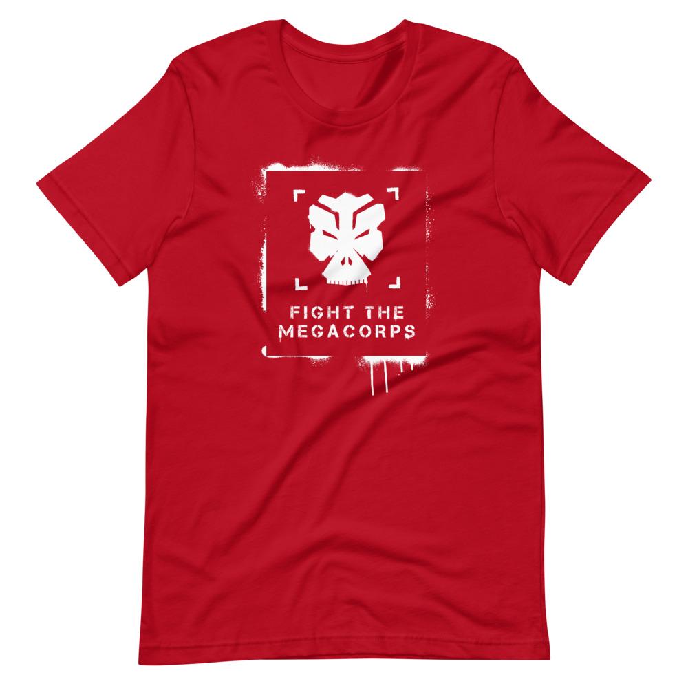 FIGHT THE MEGACORPS 1.0 Short-Sleeve T-Shirt Embattled Clothing Red S 