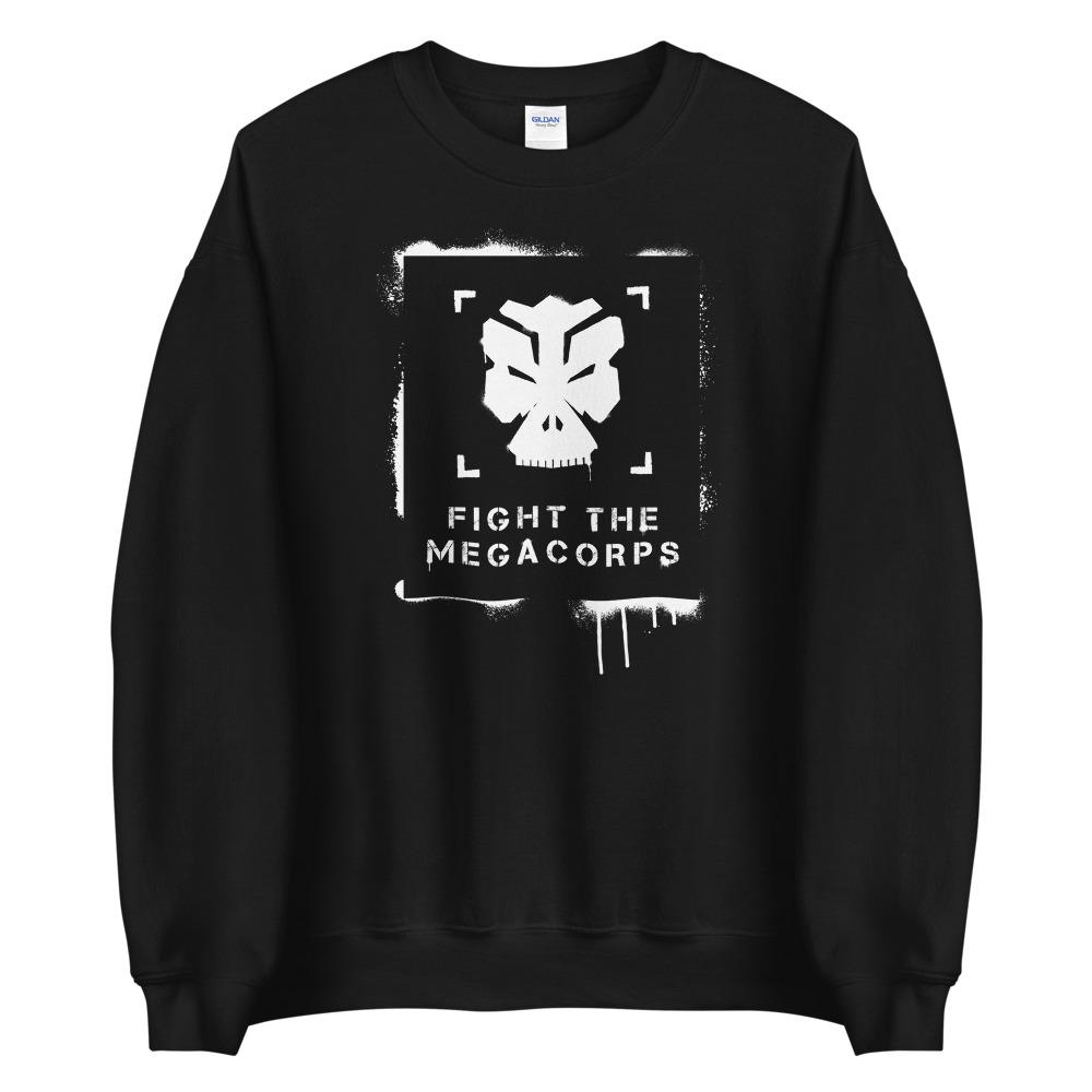 FIGHT THE MEGACORPS 1.0 Sweatshirt Embattled Clothing Black S 