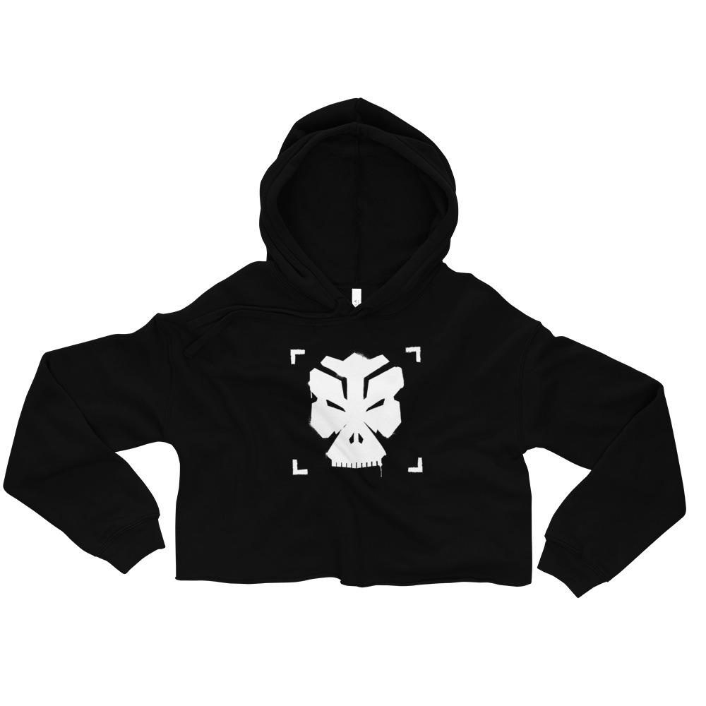 FIGHT THE MEGACORPS P1 Crop Hoodie Embattled Clothing Black S 