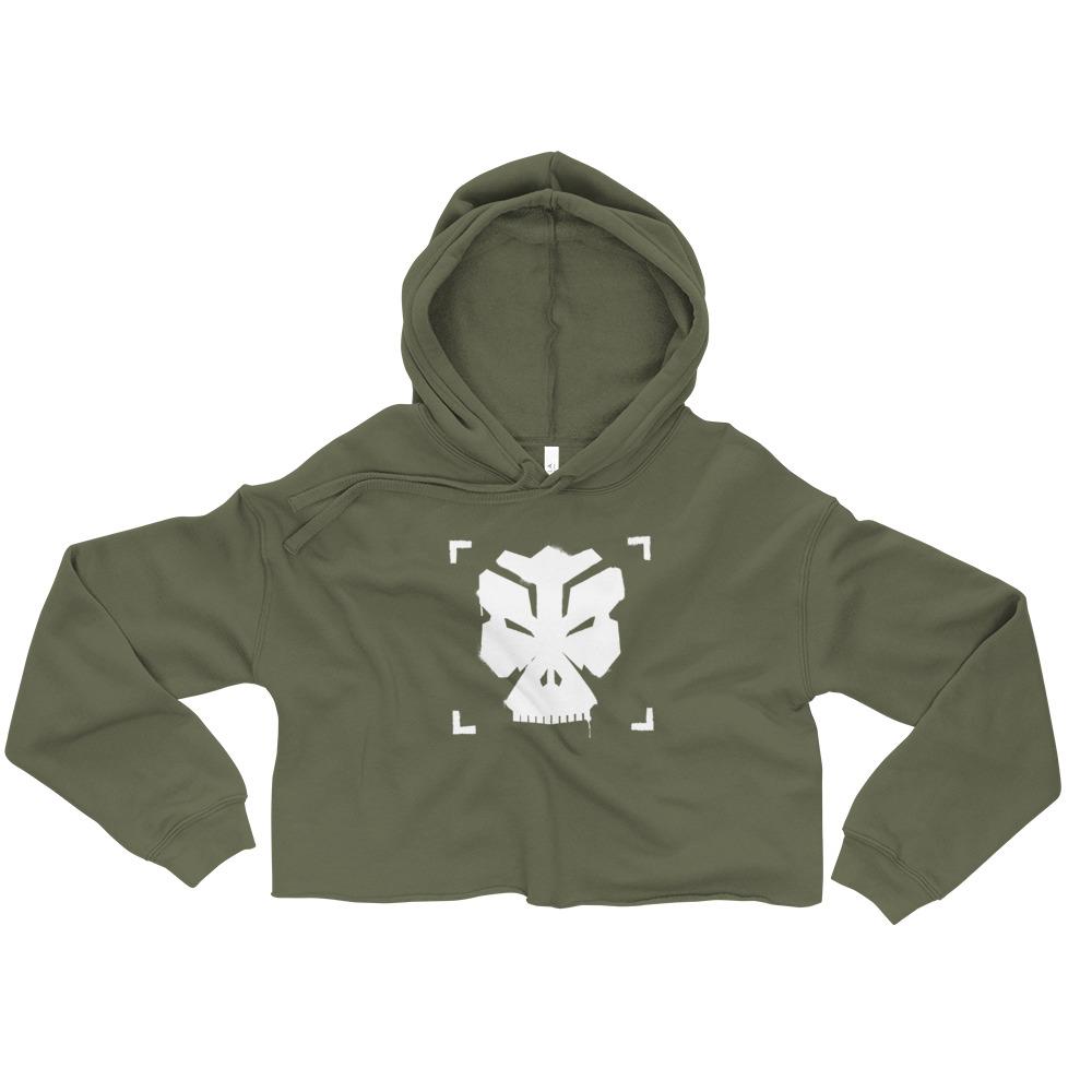 FIGHT THE MEGACORPS P1 Crop Hoodie Embattled Clothing Military Green S 