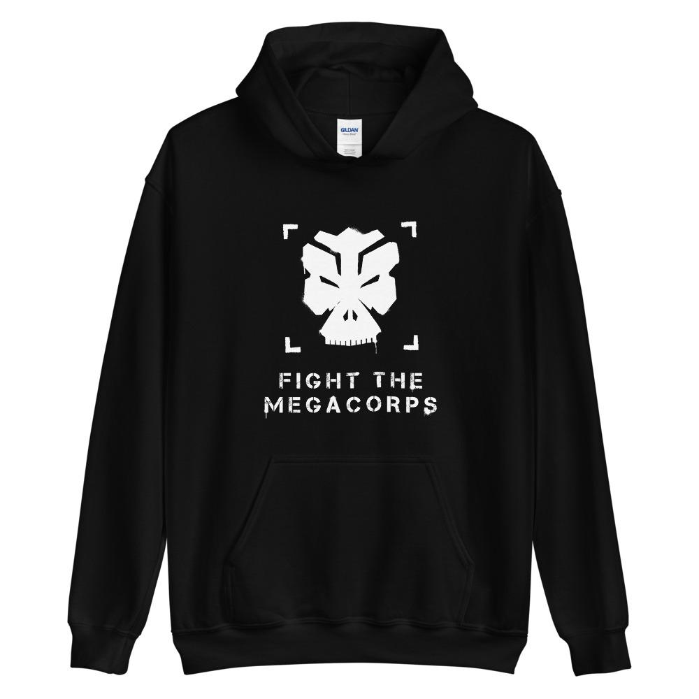 FIGHT THE MEGACORPS P1 Hoodie Embattled Clothing Black S 