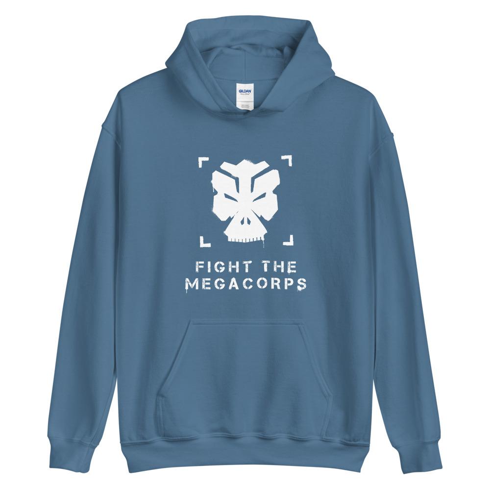 FIGHT THE MEGACORPS P1 Hoodie Embattled Clothing Indigo Blue S 