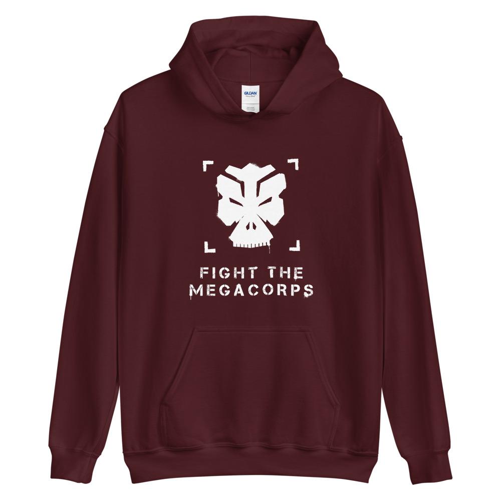 FIGHT THE MEGACORPS P1 Hoodie Embattled Clothing Maroon S 