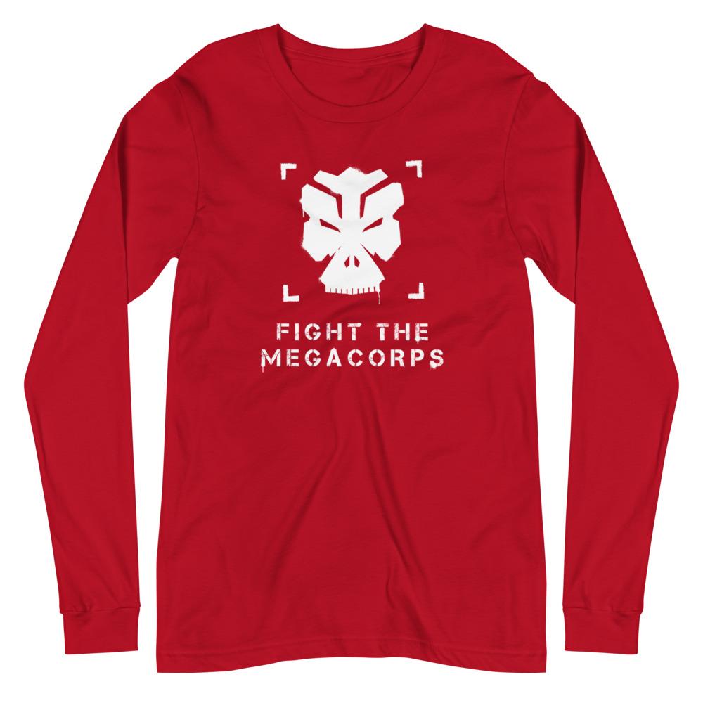 FIGHT THE MEGACORPS P1 Long Sleeve Tee Embattled Clothing Red XS 