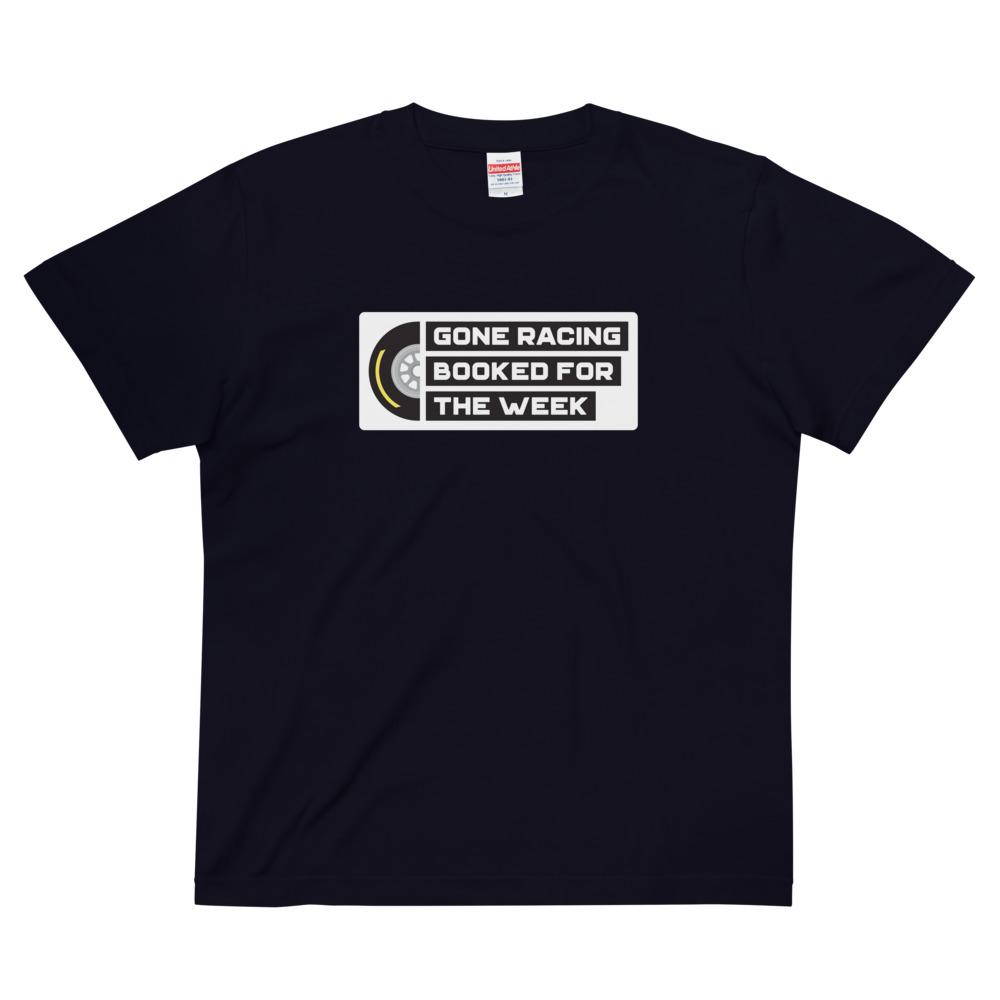 GONE RACING BOOKED FOR THE WEEK Badge quality tee Embattled Clothing Navy S 