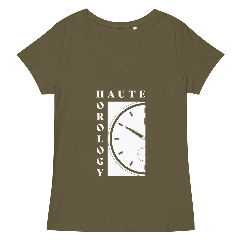 Haute Horology Women’s fitted v-neck t-shirt Embattled Clothing Khaki XS 