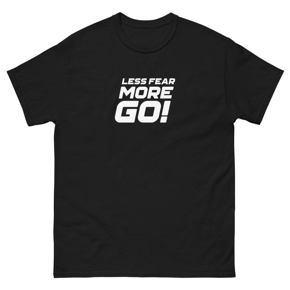LESS FEAR MORE GO! heavyweight tee Embattled Clothing Black S 