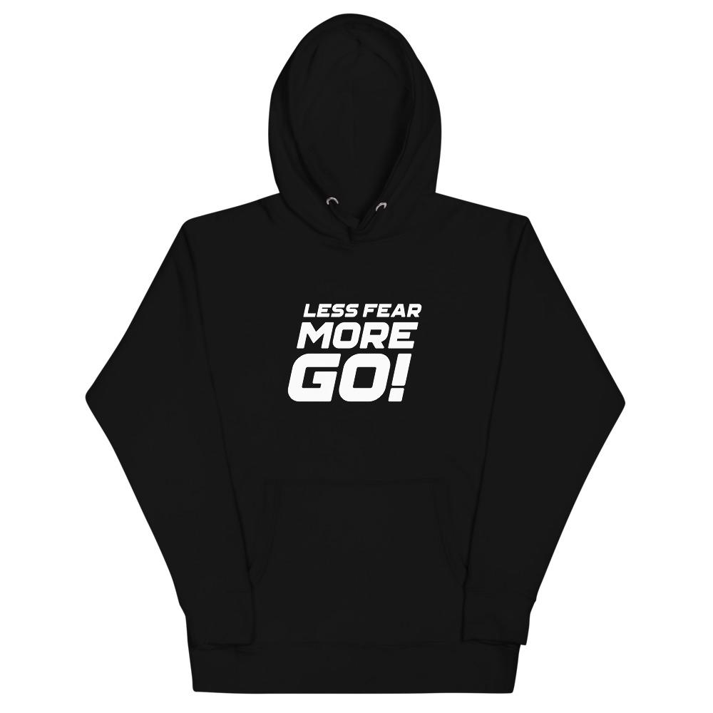 LESS FEAR MORE GO! Hoodie Embattled Clothing Black S 