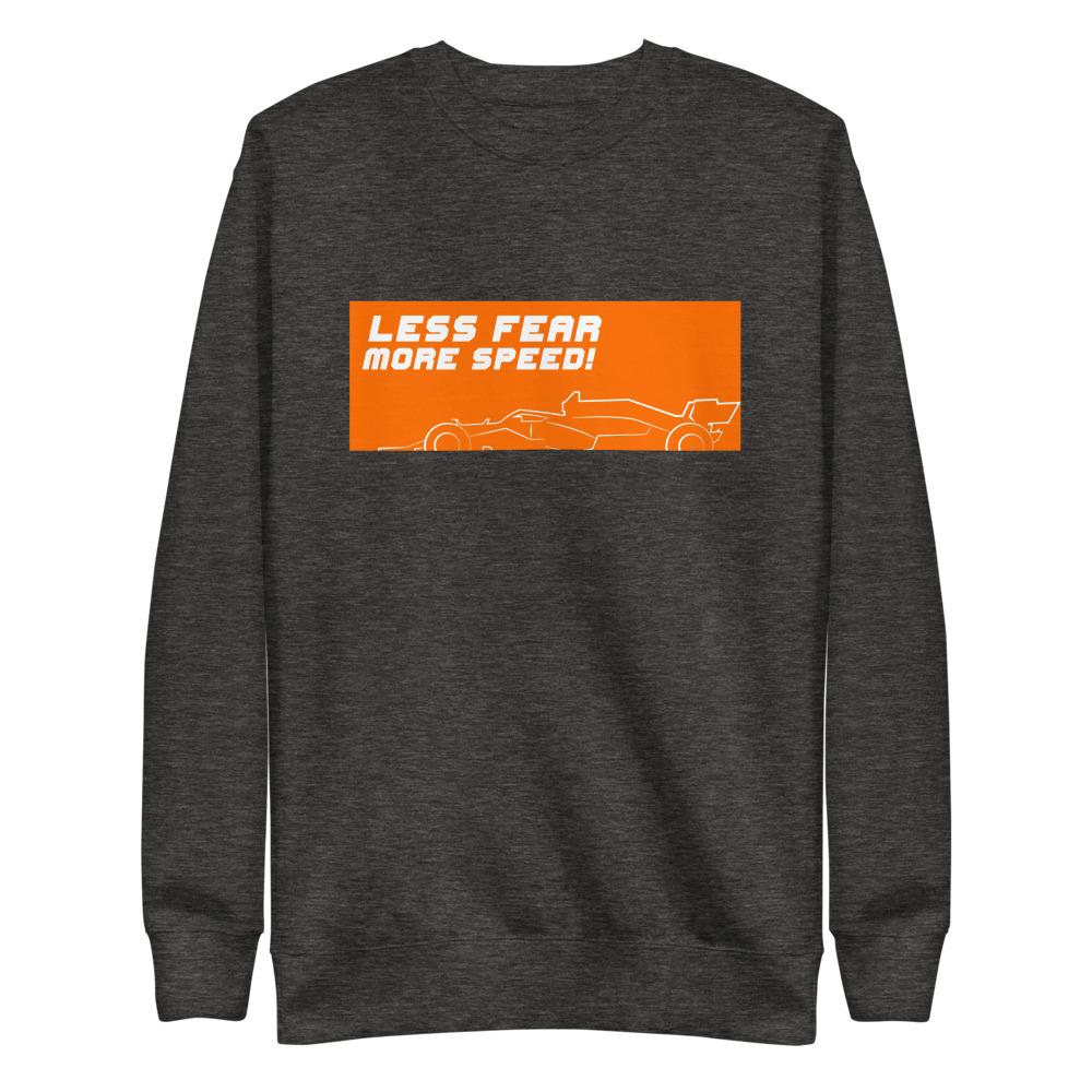 LESS FEAR MORE SPEED! 2.0 Fleece Pullover Embattled Clothing Charcoal Heather S 