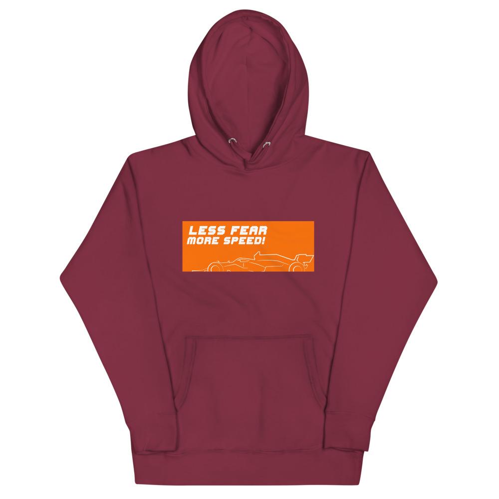 LESS FEAR MORE SPEED! 2.0 Hoodie Embattled Clothing Maroon S 