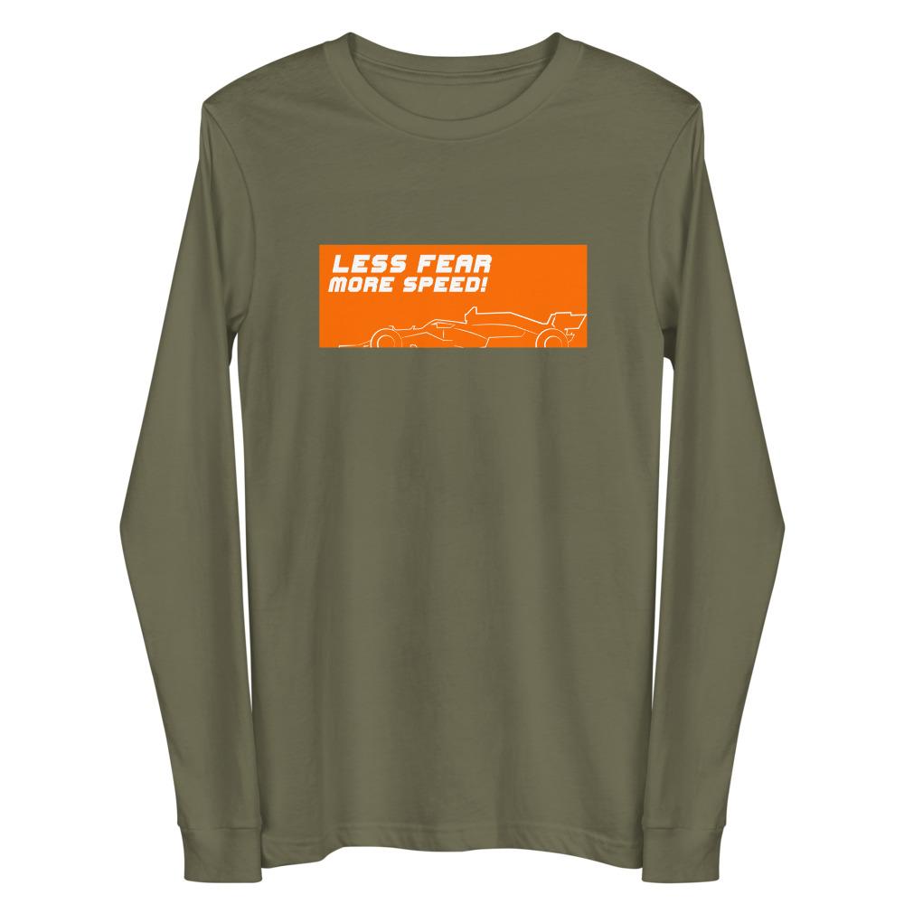 LESS FEAR MORE SPEED! 2.0 Long Sleeve Tee Embattled Clothing Military Green XS 